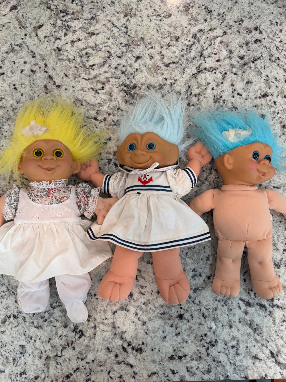 Vintage 1990s ACE Russ Troll Dolls - Lot of 3